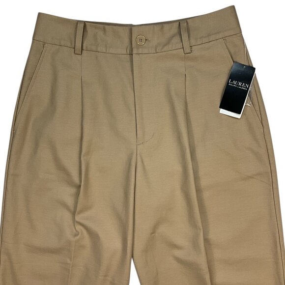 Lauren Ralph Lauren Double-Faced Stretch Cotton Ankle Pants 8 Tan NEW - Picture 7 of 12